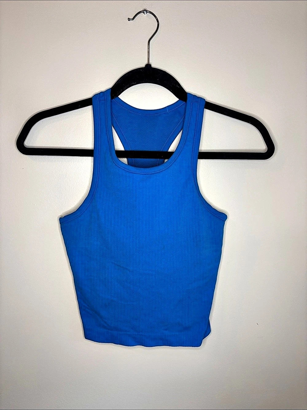lululemon Ebb to Street Cropped Racerback Tank Top Blue